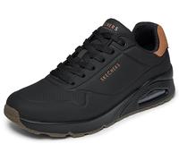 Skechers Men's UNO - Suited On Air Sneaker in Black, Size 8 | Synthetic/Leather/Textile