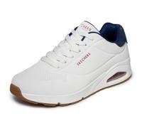 Skechers Men's Uno Suited On Air Trainers, White Durabuck/Navy Suede/Red Mesh Trim, 8 UK