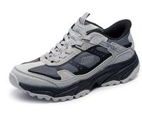 Skechers Men's Vigor at Sneaker, Gray Suede/Synthetic/Black Trim, 8 UK
