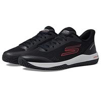 Skechers Mens Viper Court - Athletic Indoor Outdoor Pickleball Shoes with Arch Fit Support Sneaker, Black/Red 2, 12
