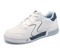 Skechers Men's Viper Court Classic Sneaker, White Leather/Synthetic/Textile/Blue Trim, 7 UK