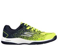 Skechers Men's Viper Court - Pickleball Sneaker in Yellow/Navy Blue, Size 11 | Synthetic/Textile, Vegan, Machine Washable , Arch Fit