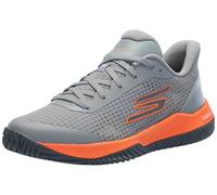 Skechers Men's Viper Court PRO Shoes, Grey Orange, 7.5 UK