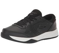 Skechers Men's Viper Court Smash-Athletic Indoor Outdoor Pickleball Shoes | Relaxed Fit Sneakers, Black/White, 7 UK