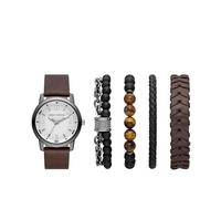 Skechers Men's Watch & Bracelet Gift Set Quartz Watch, Brown