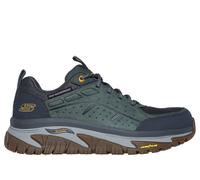 Skechers Men's Waterproof: Arch Fit Road Walker - Vernal Sneaker in Green, Size 10 | Leather/Synthetic/Textile