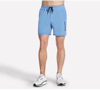 Skechers Men's Weekend 7 Inch Short in White/Periwinkle, Size Small | Polyester/Clear Spandex