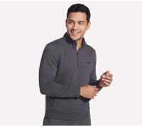 Skechers Men's Weekend Easy 1/4 Zip Top in Black/Charcoal, Size Small | Polyester/Spandex