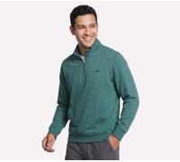 Skechers Men's Weekend Easy 1/4 Zip Top in Stone/Olive, Size Small | Polyester/Spandex