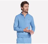 Skechers Men's Weekend Easy 1/4 Zip Top in White/Periwinkle, Size 2XL | Polyester/Clear Spandex