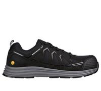 Skechers Men's Work: Malad II Comp Toe Sneaker in Black, Size 6.5 | Textile/Synthetic