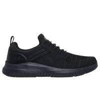 Skechers Men's Work Slip-Resistant: Delson 3.0 - Oteron Sneaker in Black, Size 6.5 | Textile/Synthetic