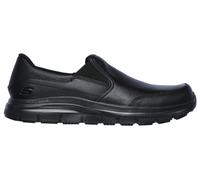 Skechers Men's Work Slip-Resistant Relaxed Fit: Flex Advantage - Bronwood Slip-On Shoes in Black, Size 7.5 | Leather/Textile