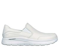 Skechers Men's Work Slip-Resistant Relaxed Fit: Flex Advantage - Bronwood Slip-On Shoes in White, Size 9 | Leather/Textile