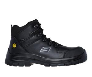 Skechers Men's Work: Trophus - Kilram Boots in Black, Size 8.5 | Leather/Textile