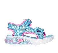 Skechers Mermaid Dreams Sandal - Marina Bliss Sandals in Blue, Size 4 | Synthetic/Textile