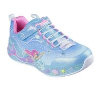 Skechers Girl's Mermaid Dreams Trainers, Blue Sparkle Mesh/Multi Trim, 1 UK Child