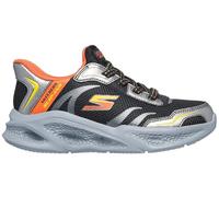 Skechers Meteor-Lights Brisk-Beams Sneaker, Black Silver, 2 UK