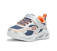 Skechers Meteor Lights Light Up Trainers Boys Silver/Orange 7 UK Child