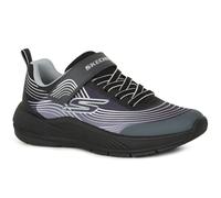 Skechers Boy's Microspec Advance Sneaker in Black/Silver, Size 1.5 | Textile/Synthetic, Machine Washable