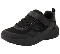Skechers Microspec Advance Oasis Point Sneaker, Black Pu/Multi Mesh, 12.5 UK Child