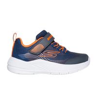 Skechers Microspec Advance Sneaker in Navy Blue/Orange, Size 8 | Textile/Synthetic, Machine Washable