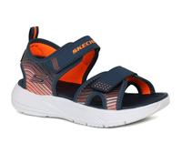 Skechers Boy's Microspec-Splash Sneakers, Navy Synthetic/Gray & Orange Trim, 12.5 UK Child