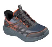 Skechers Boy's Microspec Velocity Trainers, Charcoal Synthetic Textile Orange & Black, 13.5 UK Child