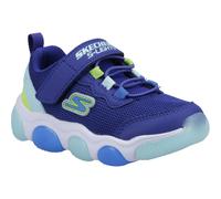 Skechers Mighty Glow Boys Trainers Sneaker BLLM 402040N Blue Textile Hook loop