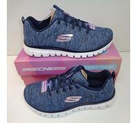 Skechers Women's Graceful-Twisted Fortune Trainers, Navy Blue, 5 UK