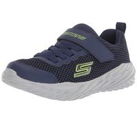 Skechers NITRO SPRINT-KRODON, Boy's Sneaker, Navy Textile/ Navy & Lime Trim, 12 Child UK (30 EU)