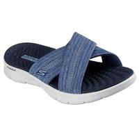 Skechers O-T-G Womens GO Walk Flex Sandal Impressed, Navy Textile, 7 UK