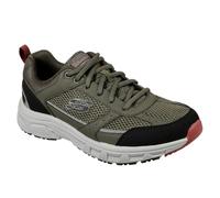 Skechers Men's Oak Canyon Verketta Sneaker, Olive Leather/Mesh/Black Pu/Trim, 9 UK