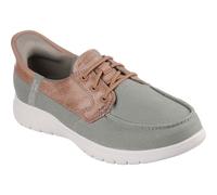 Skechers on-The-Go Flex - Palmilla Canvas/Faux Leather Women's Olive Boat Shoes UK 3