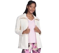 Skechers Women's GO SNUGGLE Tunic Full Zip Jacket in Off White, Size XL | Polyester/Cotton/Spandex