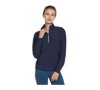 Skechers Women's Goluxe Rib Quarter-Zip Fleece 12 (M) Blue