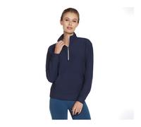 Skechers Performance GoLuxe Rib 1/4 Zip Womens Blue Pullover - Navy - Size Medium