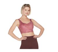 Skechers Performance Gosculpt Leopard Longline Bra Polyester Women's Pink Sports Bra M