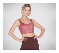 Skechers Performance Gosculpt Leopard Longline Bra Polyester Women's Pink Sports Bra - M