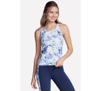 (Purple, XL) Skechers Performance GoWalk Seascape Floral Tank Nylon Women's Purple Tank Tops