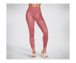 Skechers Performance HW Leopard Legging Polyester Women's Pink Sports Leggings