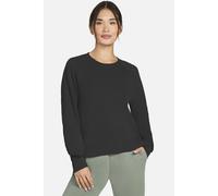 Skechers Women's SKECHLUXE Elevate Crewneck Top in Black, Size XL | Rayon/Polyester/Spandex