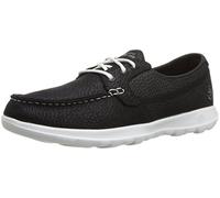 Skechers womens Go Walk Lite - Eclipse Boat Shoe, Black/White, 8 US