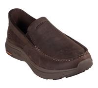 Skechers Men's Pollard Dual Gore Leather Moc Toe Slip On Loafers, Brown, Size 6, Men Brown