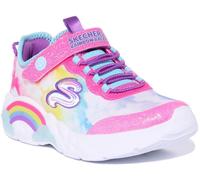 Skechers Rainbow Racer PKMT Pink Kids girls trainers 302300L in a Plain Man-made in Size 32