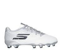 Skechers Razor 1.5 Jr Td FG Sneaker in White/Silver, Size 10.5 | Synthetic/Textile