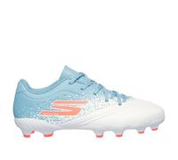 Skechers Razor 1.5 Jr Td FG Sneaker in White/Turquoise, Size 10.5 | Synthetic/Textile