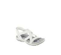 Skechers Women's Reggae Slim Stretch Flex Slip-In Trainers, White Knit Gore, 3 UK