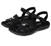 Skechers Reggae Coffee BBK Black Womens Walking Sandals 163573 in a Plain Textile in Size 3