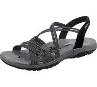 Skechers for woman. 163117 Sandals Reggae Slim Turn it up black (38), Flat, 1 to 3 cm, None, Casual